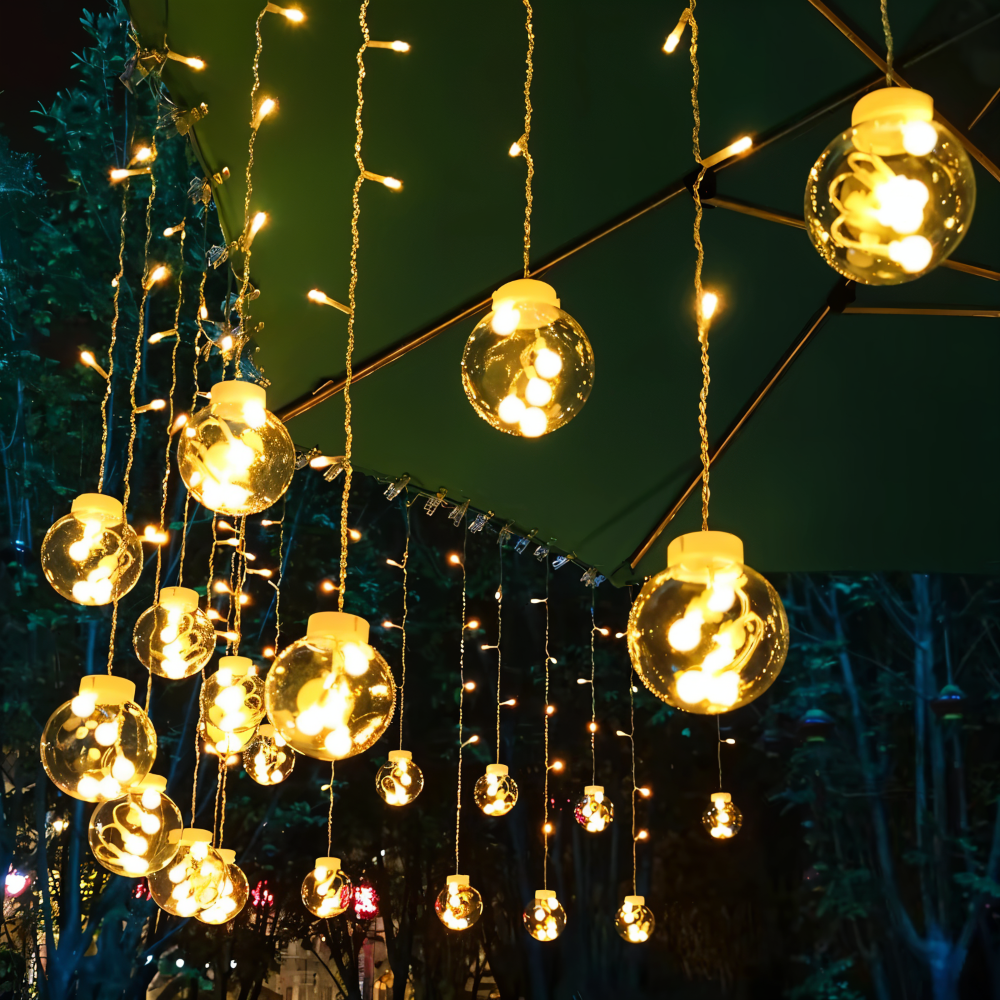 PixyOrb Lichterkette - Magische Runde Wasserdichte Solar LED Feenlichter