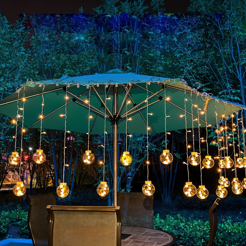 PixyOrb Lichterkette - Magische Runde Wasserdichte Solar LED Feenlichter