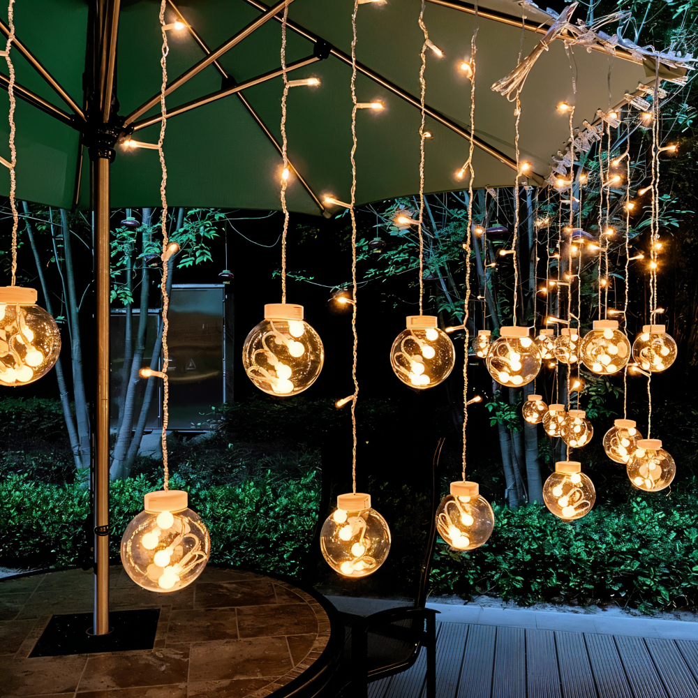 PixyOrb Lichterkette - Magische Runde Wasserdichte Solar LED Feenlichter
