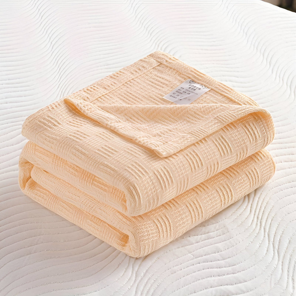 PlainPlush Plaid - Atmungsaktive Baumwolle Gestrickt Fleece Blanket für Stilvollen Komfort