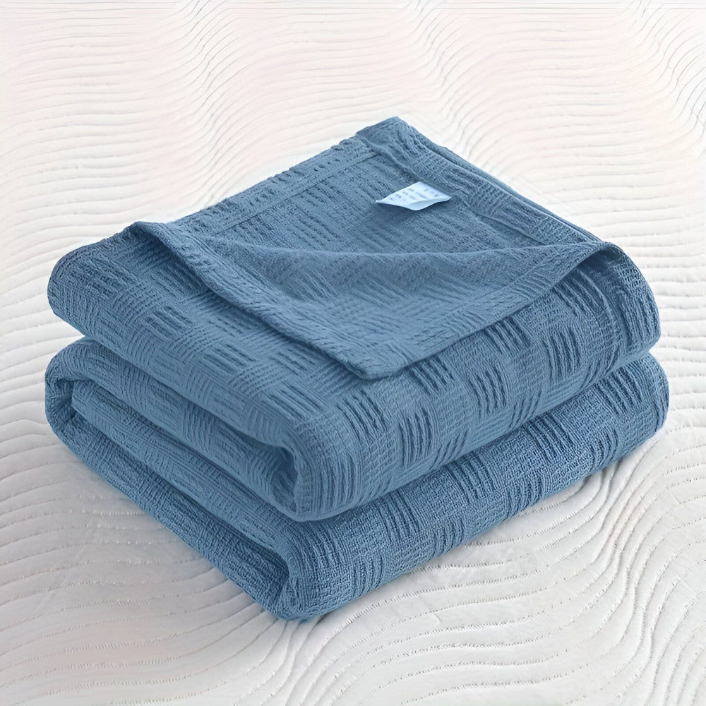 PlainPlush Plaid - Atmungsaktive Baumwolle Gestrickt Fleece Blanket für Stilvollen Komfort