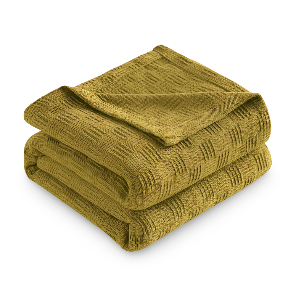 PlainPlush Plaid - Atmungsaktive Baumwolle Gestrickt Fleece Blanket für Stilvollen Komfort
