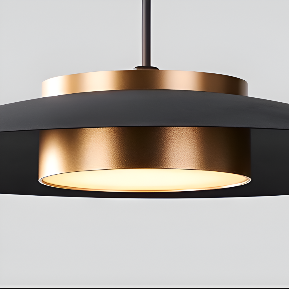 PlateLux Hängelampe - Nordische Pendelleuchte - Schwarzes Industrielicht Pendant