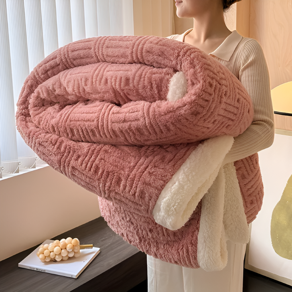 Plüschige Doppelseitig Plaid - Geometrisch Gemusterte Fluffy Fleece Blanket