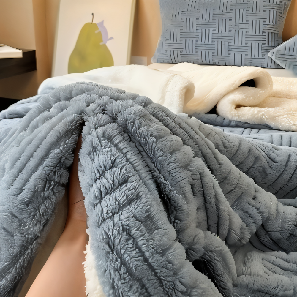 Plüschige Doppelseitig Plaid - Geometrisch Gemusterte Fluffy Fleece Blanket