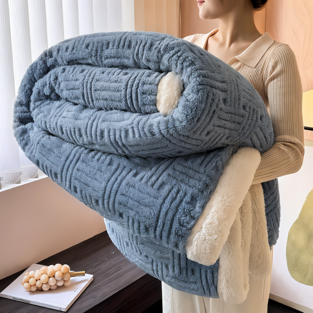 Plüschige Doppelseitig Plaid - Geometrisch Gemusterte Fluffy Fleece Blanket