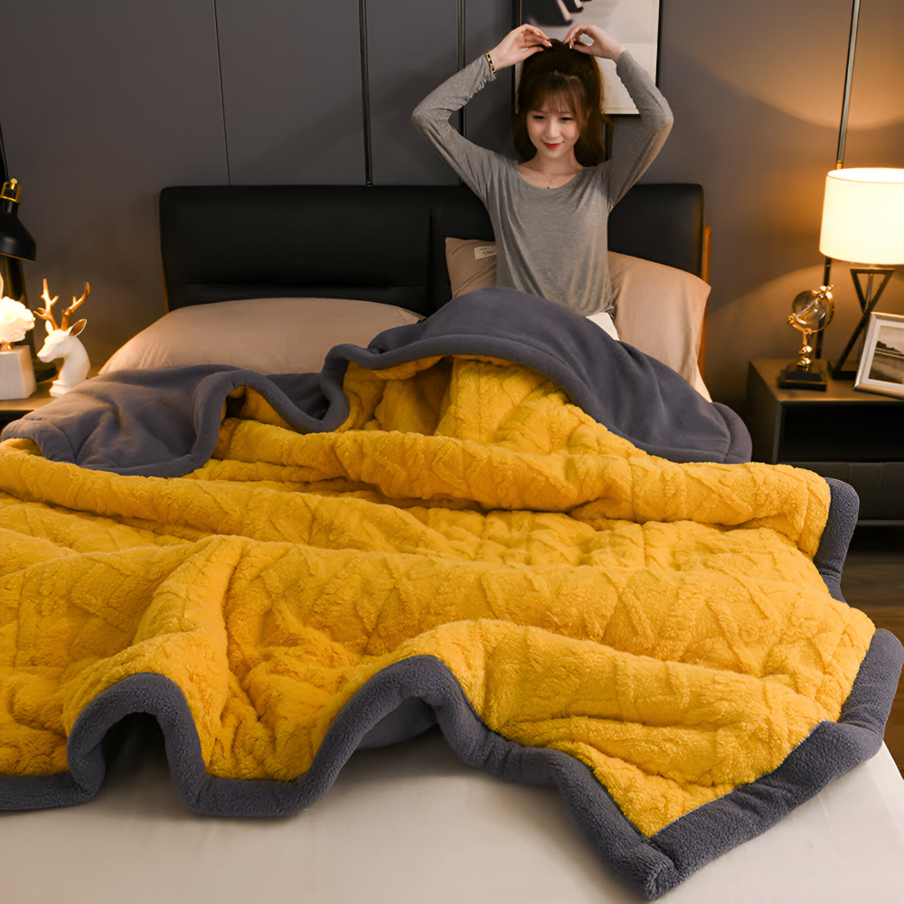 Doppelseitige Mikrofaser Fleece Kuscheldecke – Warme Wohndecke, Maschinenwaschbar