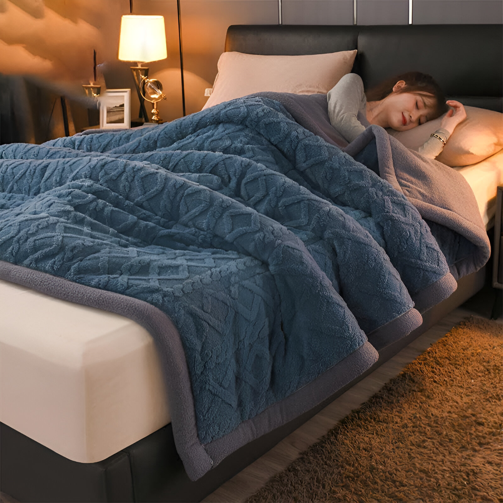 Doppelseitige Mikrofaser Fleece Kuscheldecke – Warme Wohndecke, Maschinenwaschbar