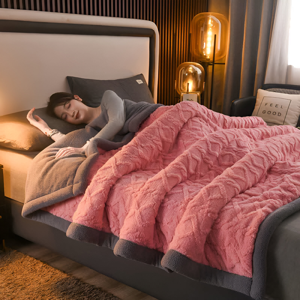 Doppelseitige Mikrofaser Fleece Kuscheldecke – Warme Wohndecke, Maschinenwaschbar