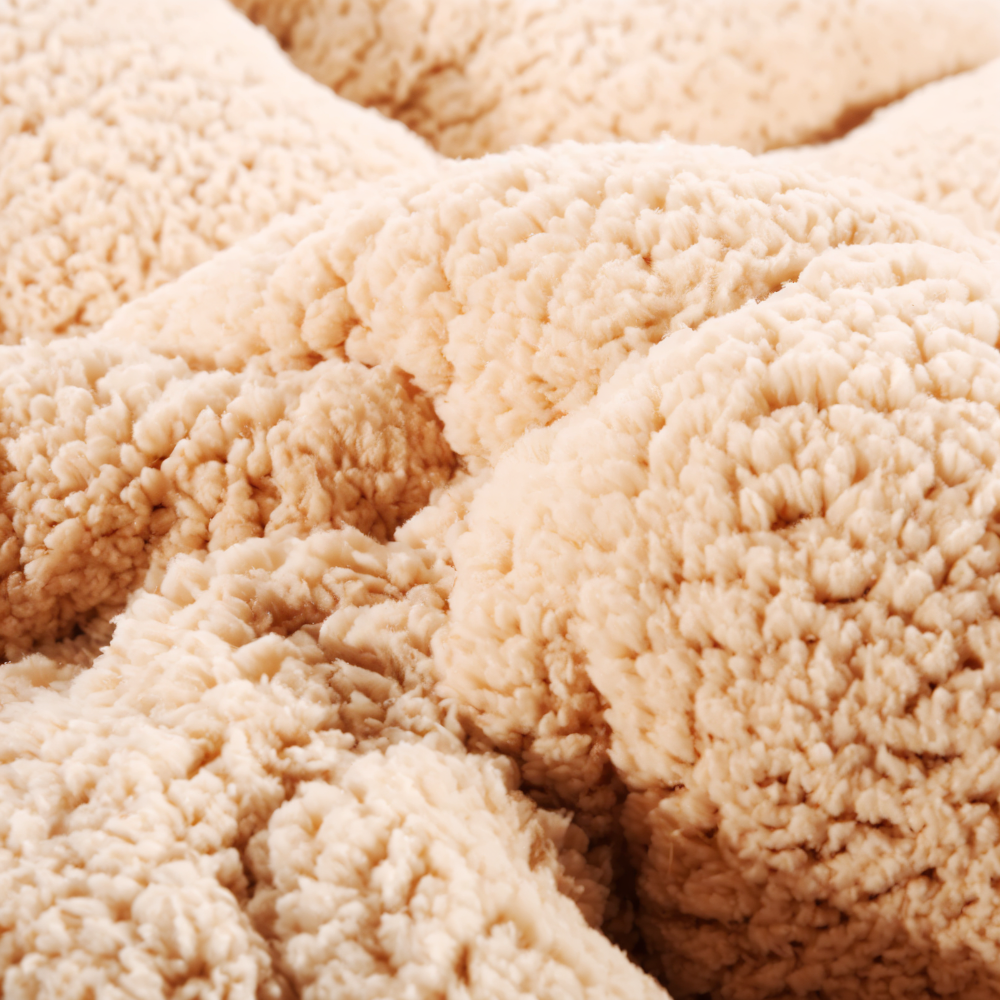PlushFluff Bettbezug - Weiche dicke Winter Wolle Stoff Bettdecke