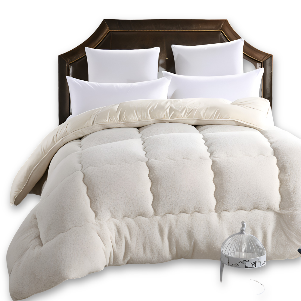 PlushFluff Bettbezug - Weiche dicke Winter Wolle Stoff Bettdecke