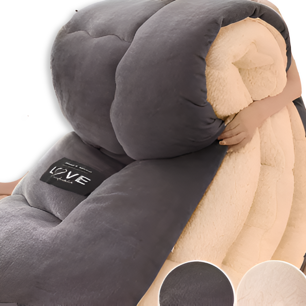 PlushFluff Bettbezug - Weiche dicke Winter Wolle Stoff Bettdecke