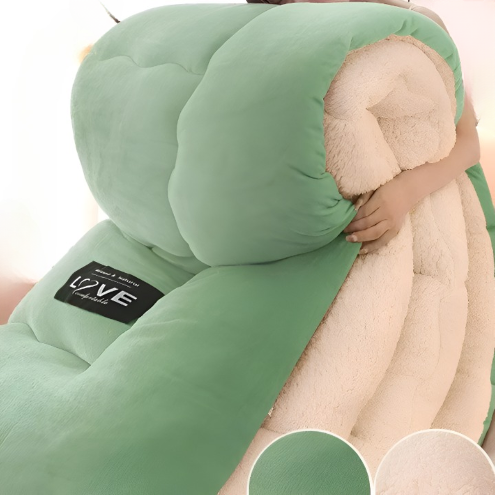 PlushFluff Bettbezug - Weiche dicke Winter Wolle Stoff Bettdecke