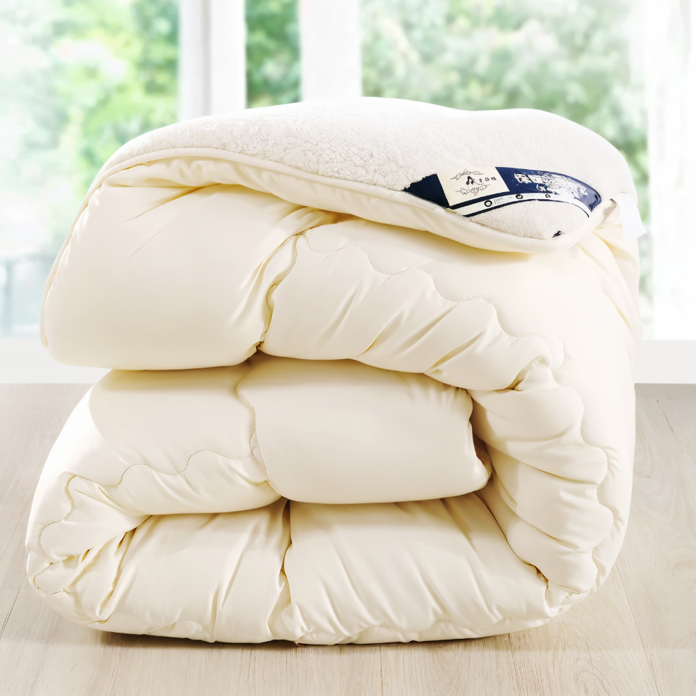 PlushFluff Bettbezug - Weiche dicke Winter Wolle Stoff Bettdecke