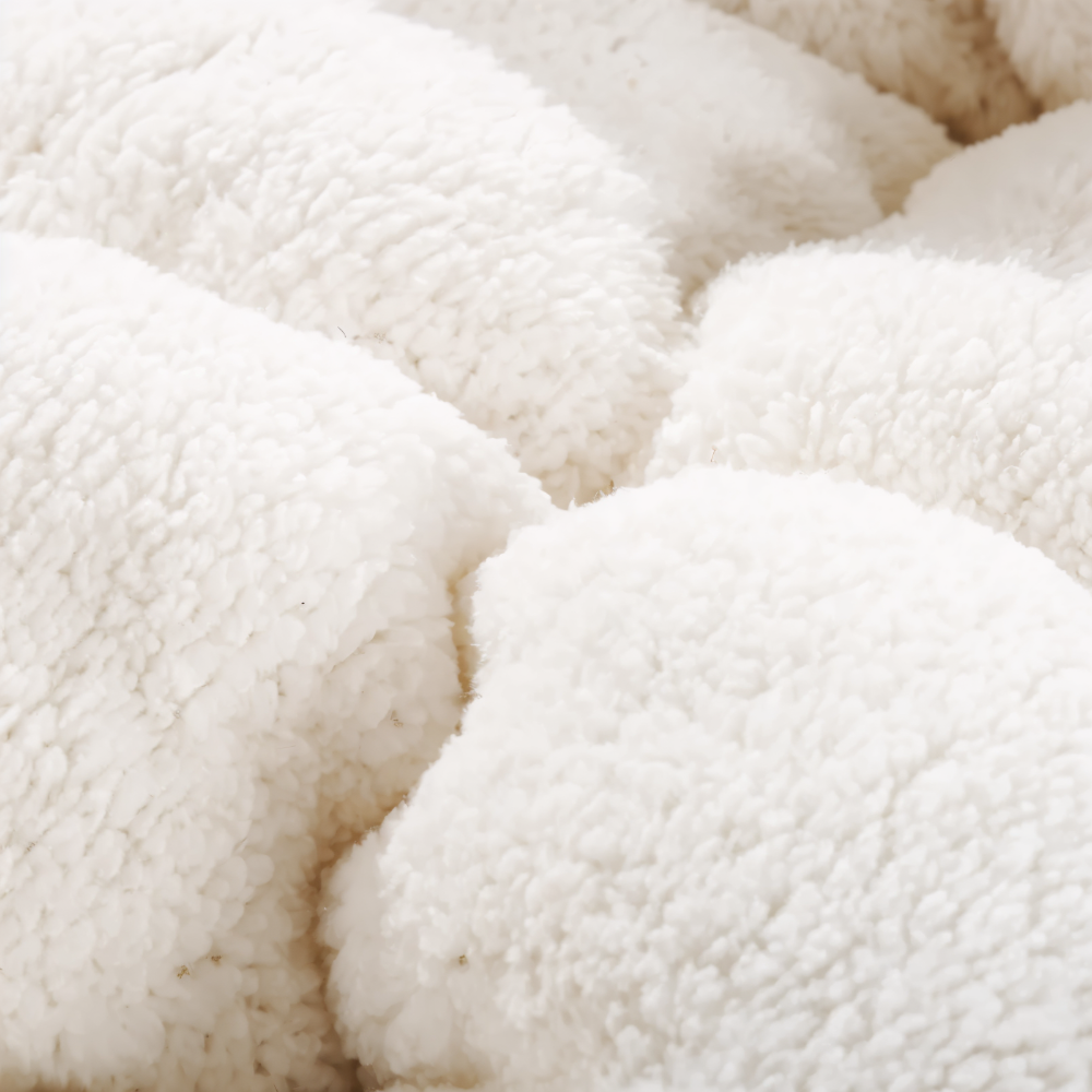 PlushFluff Bettbezug - Weiche dicke Winter Wolle Stoff Bettdecke
