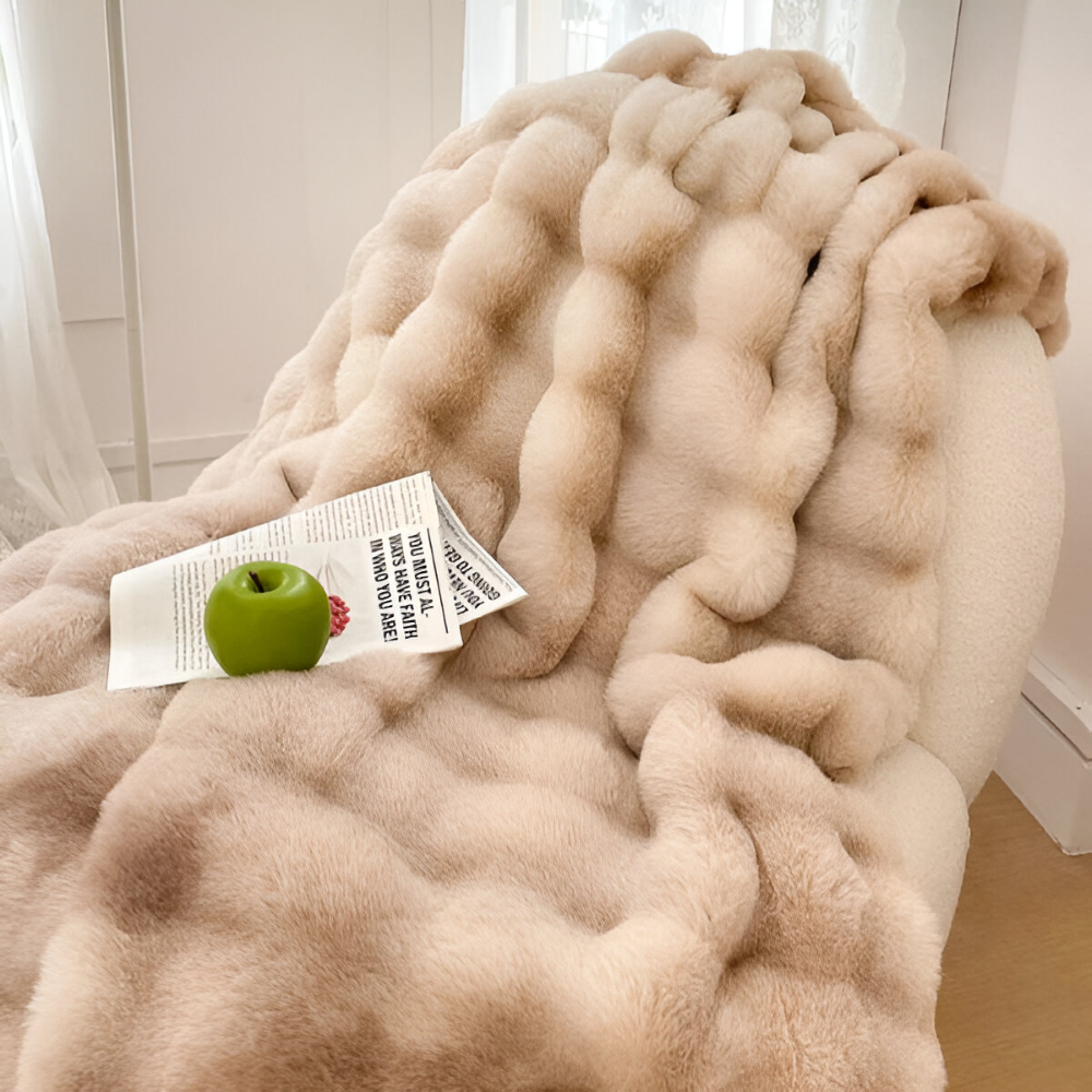 PlushHue Plaid - Weiche Kunstpelz Fleecedecke - Gradient Thick Heated Blanket