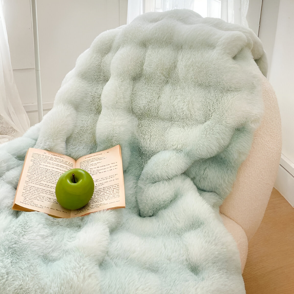 PlushHue Plaid - Weiche Kunstpelz Fleecedecke - Gradient Thick Heated Blanket