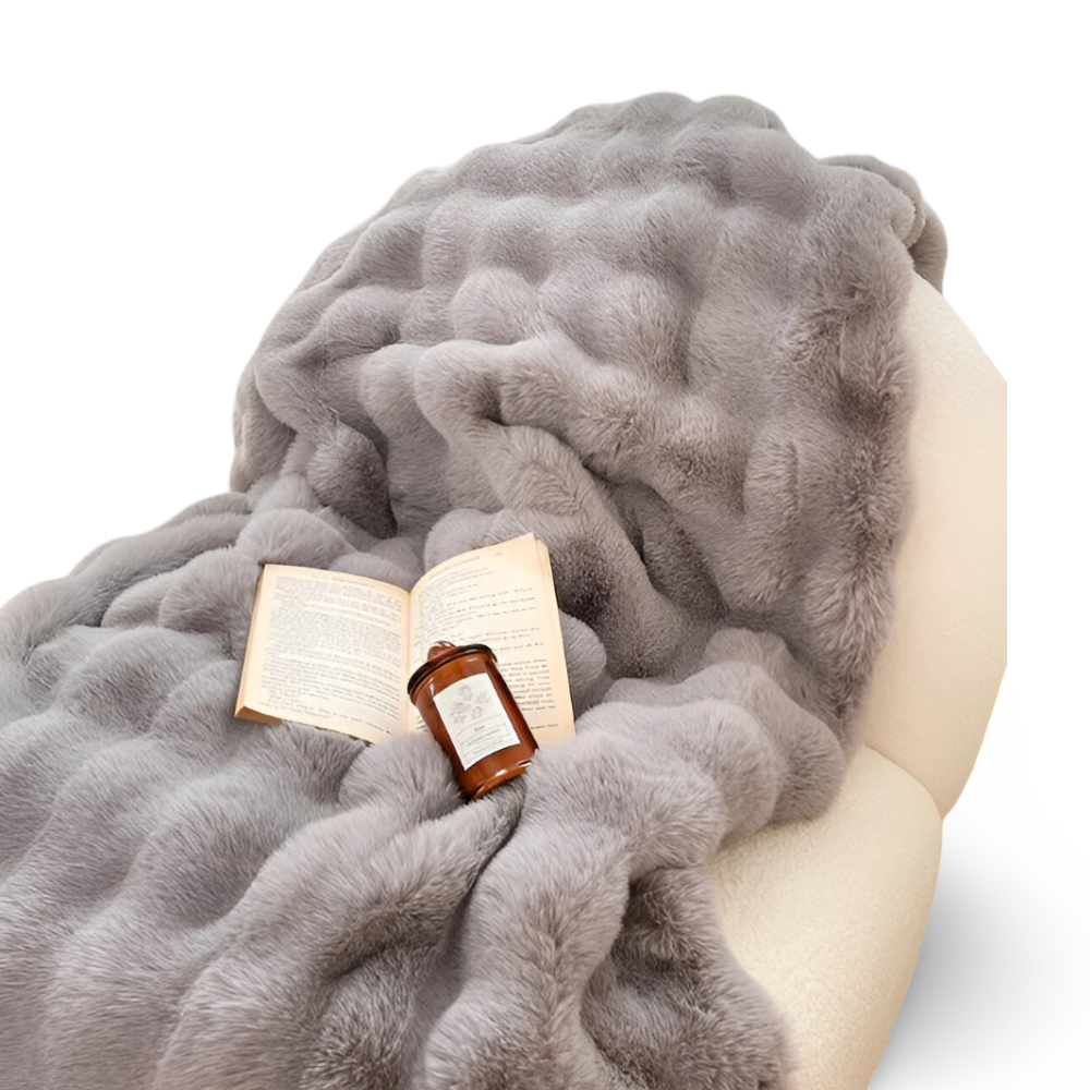 PlushHue Plaid - Weiche Kunstpelz Fleecedecke - Gradient Thick Heated Blanket