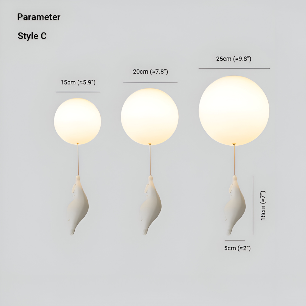 PolarLoon Pendelleuchte - Verspielte Harz & Acryl Weiß Luftballon Bär Hängelampe