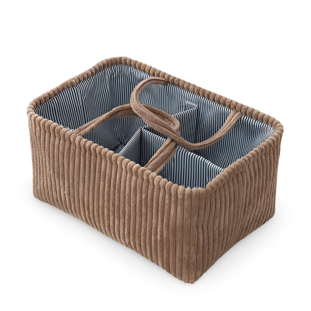 Aufbewahrungskorb aus Polyester (38x26x18cm) – Windelorganizer & Baby-Korb mit Fächern