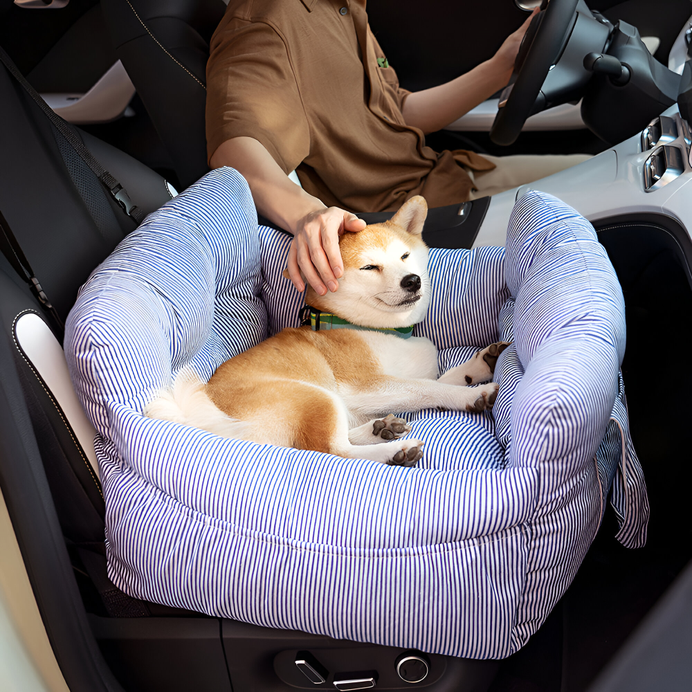 Portabler Hundesitz für das Auto - Autositz für Hunde - Premium Haustier Reisebett