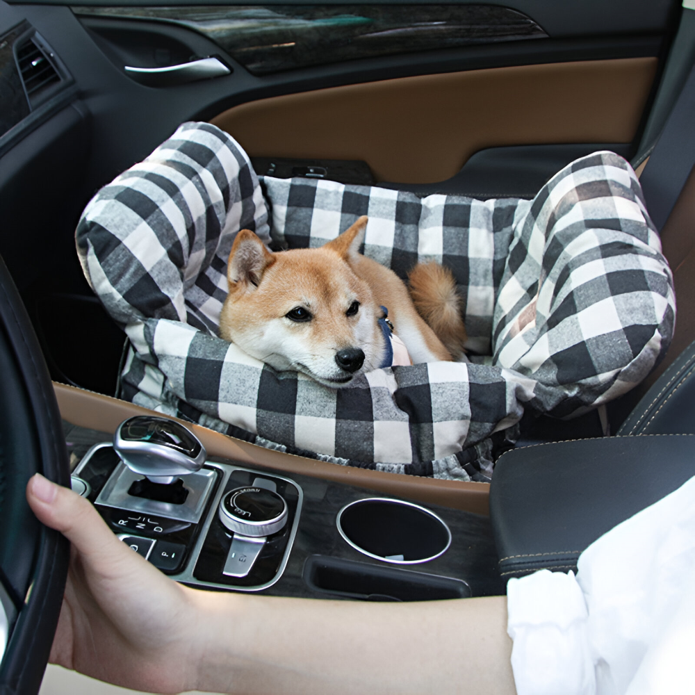 Portabler Hundesitz für das Auto - Autositz für Hunde - Premium Haustier Reisebett
