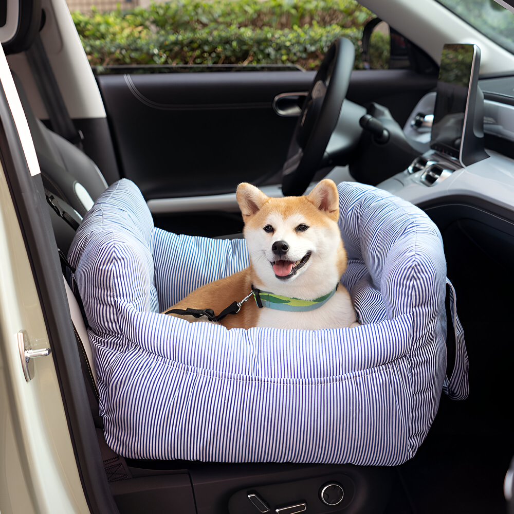 Portabler Hundesitz für das Auto - Autositz für Hunde - Premium Haustier Reisebett