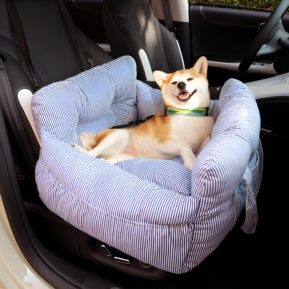 Portabler Hundesitz für das Auto - Autositz für Hunde - Premium Haustier Reisebett