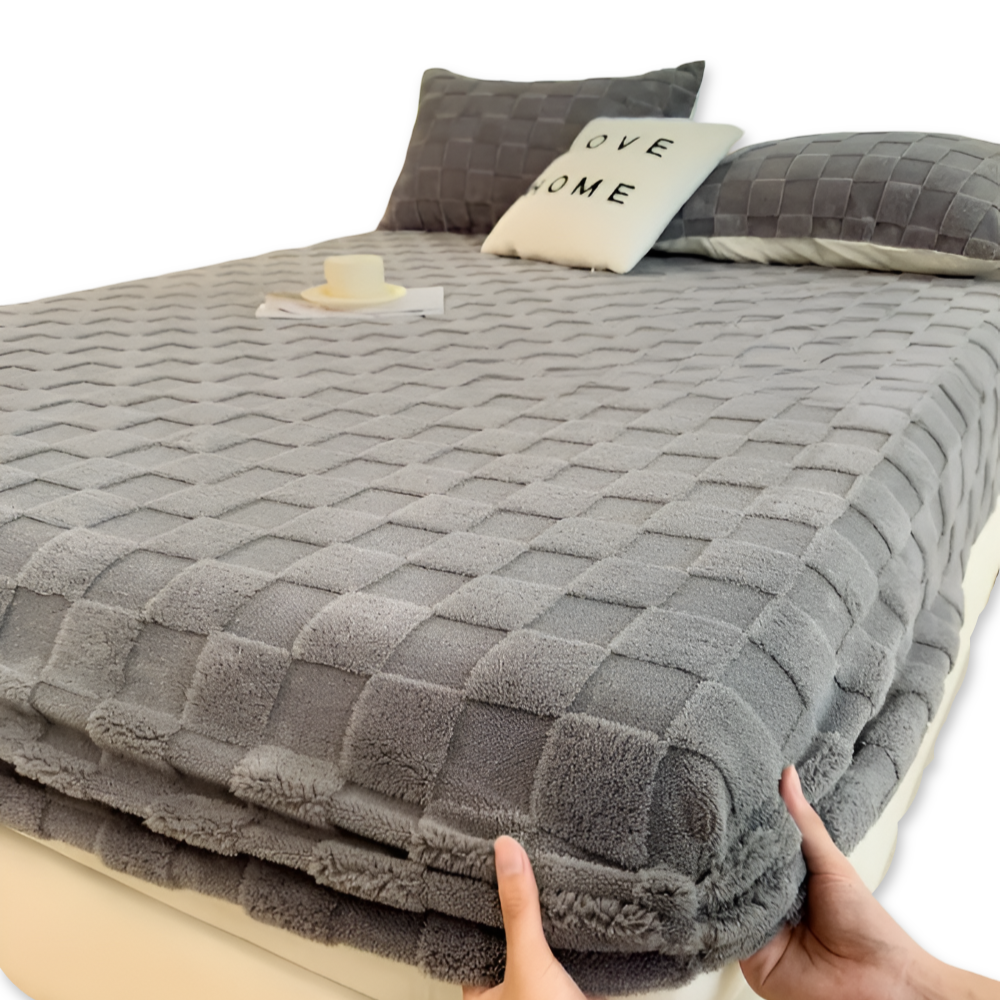 Premium Flauschige Winter Spannbettlaken – Rutschfester Komfort, Atmungsaktiv, Extra Dick und Weich Bettlaken