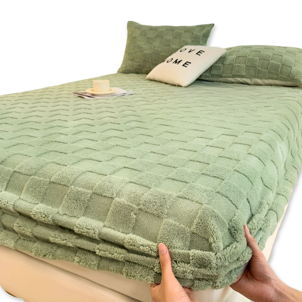 Premium Flauschige Winter Spannbettlaken – Rutschfester Komfort, Atmungsaktiv, Extra Dick und Weich Bettlaken