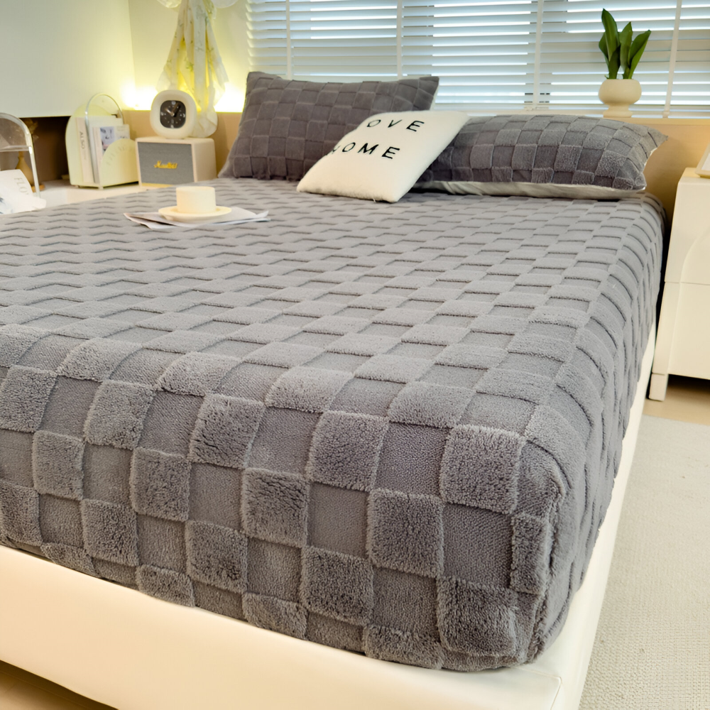 Premium Flauschige Winter Spannbettlaken – Rutschfester Komfort, Atmungsaktiv, Extra Dick und Weich Bettlaken