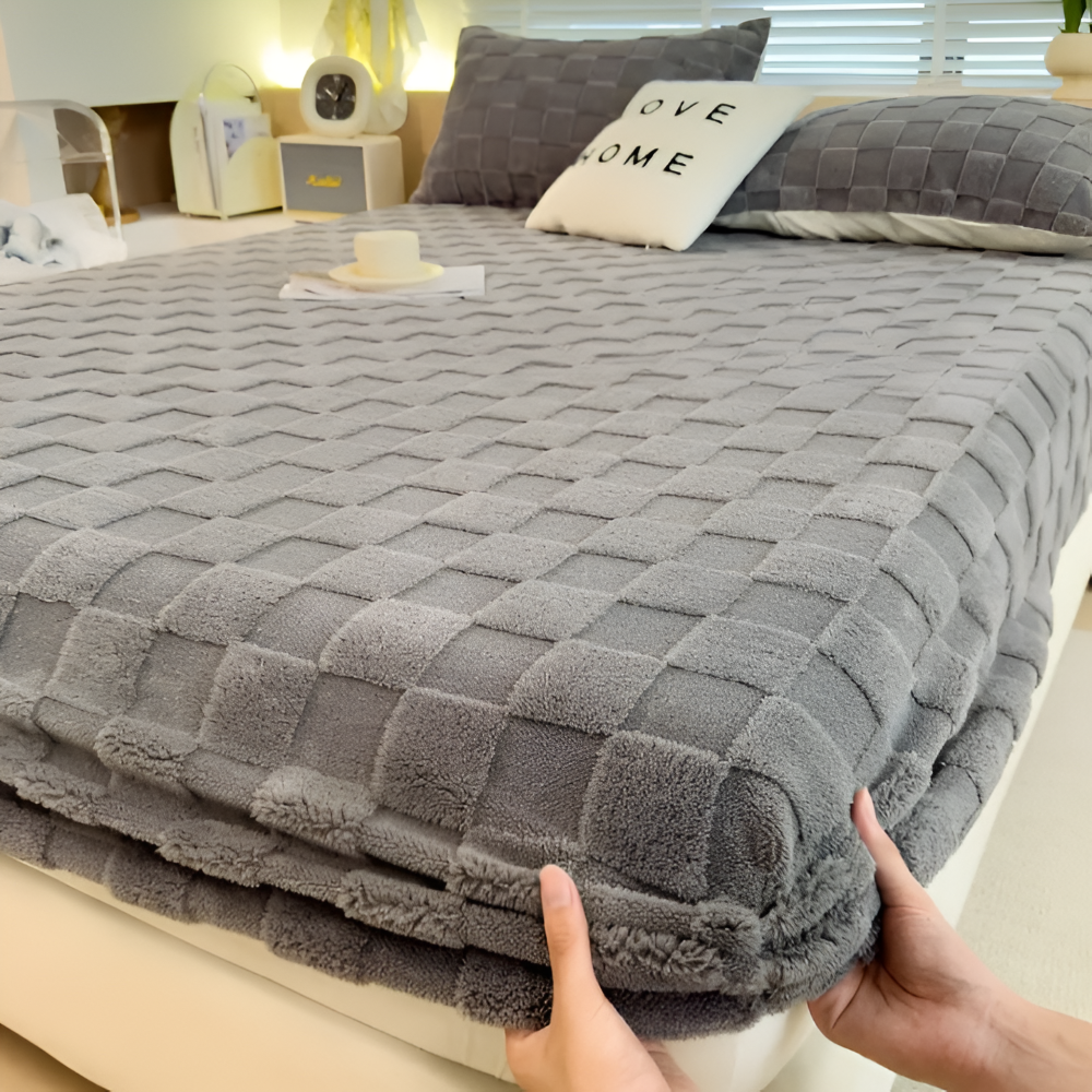 Premium Flauschige Winter Spannbettlaken – Rutschfester Komfort, Atmungsaktiv, Extra Dick und Weich Bettlaken
