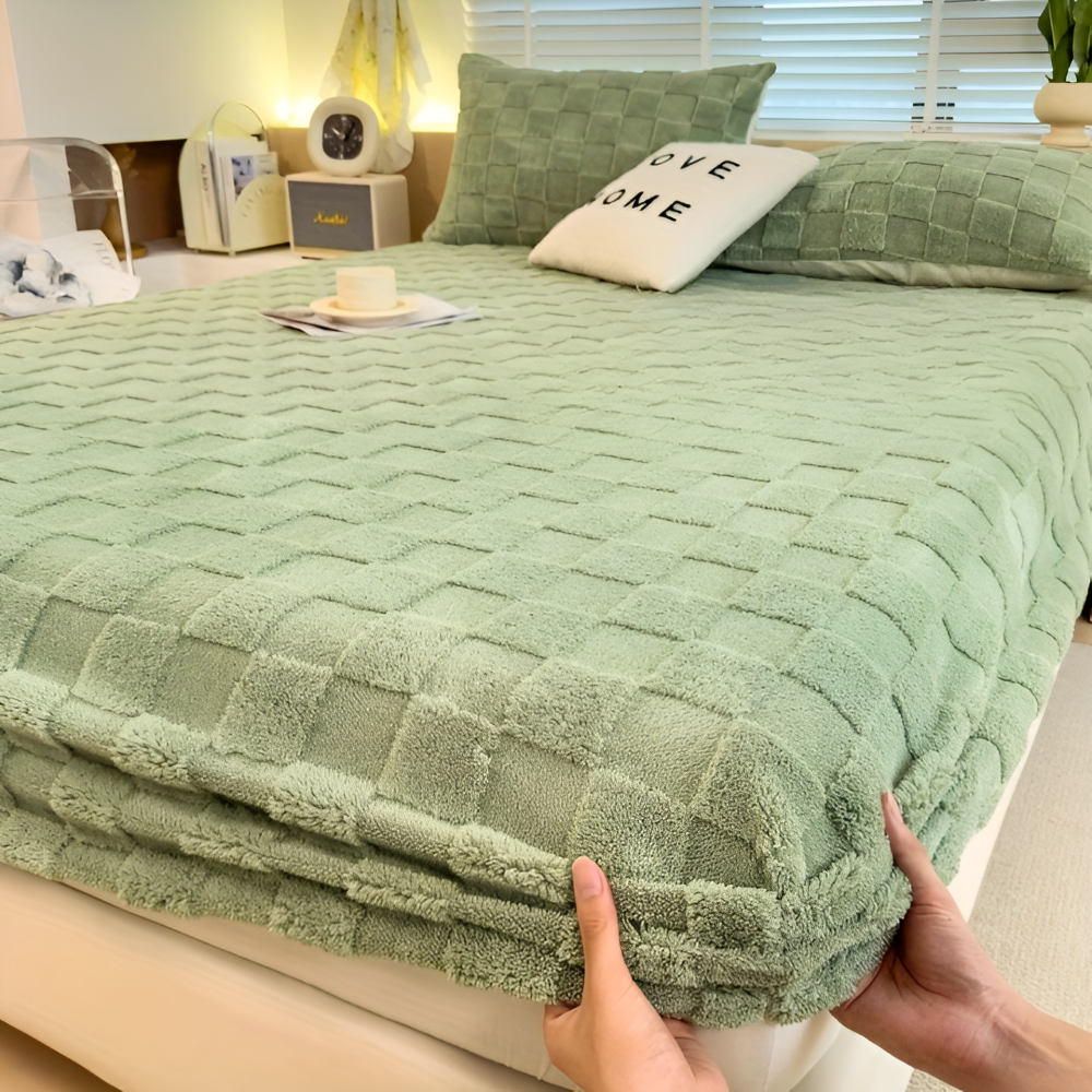 Premium Flauschige Winter Spannbettlaken – Rutschfester Komfort, Atmungsaktiv, Extra Dick und Weich Bettlaken