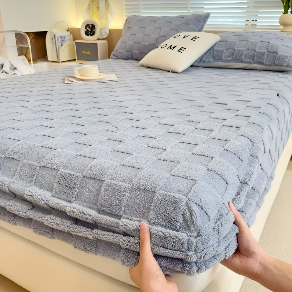 Premium Flauschige Winter Spannbettlaken – Rutschfester Komfort, Atmungsaktiv, Extra Dick und Weich Bettlaken