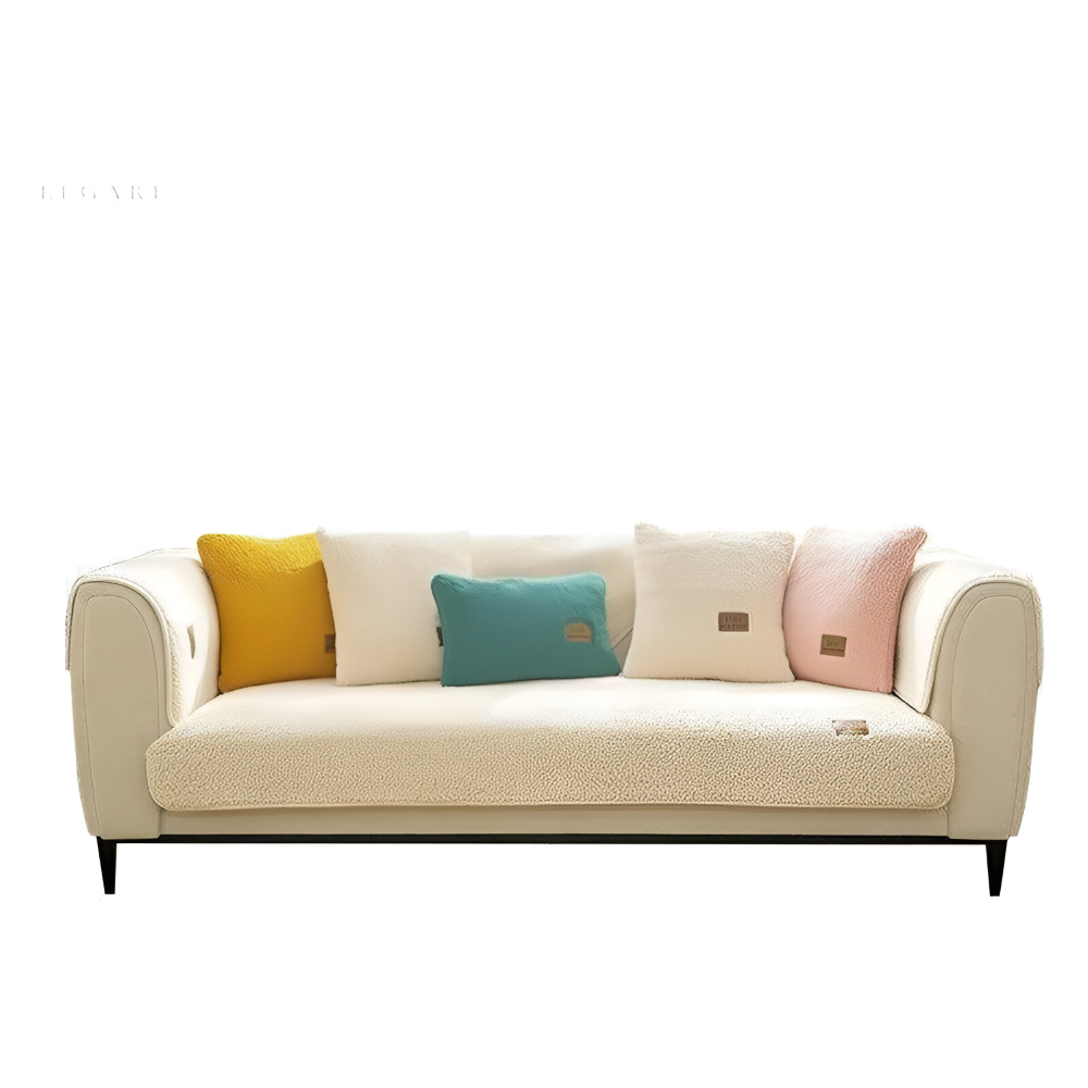 Premium Plüsch Sofabezug Rutschfest - Weicher Polyester Couchbezug