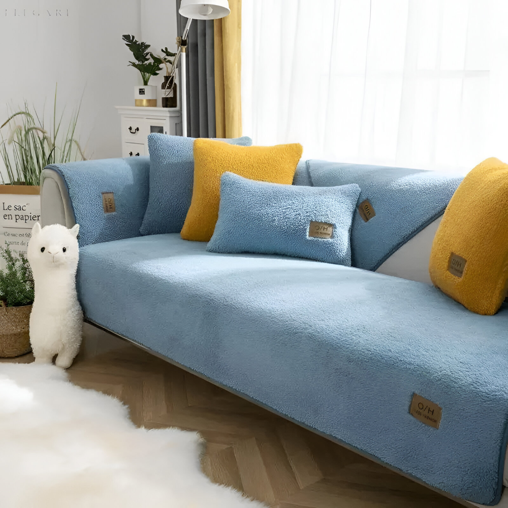 Premium Plüsch Sofabezug Rutschfest - Weicher Polyester Couchbezug