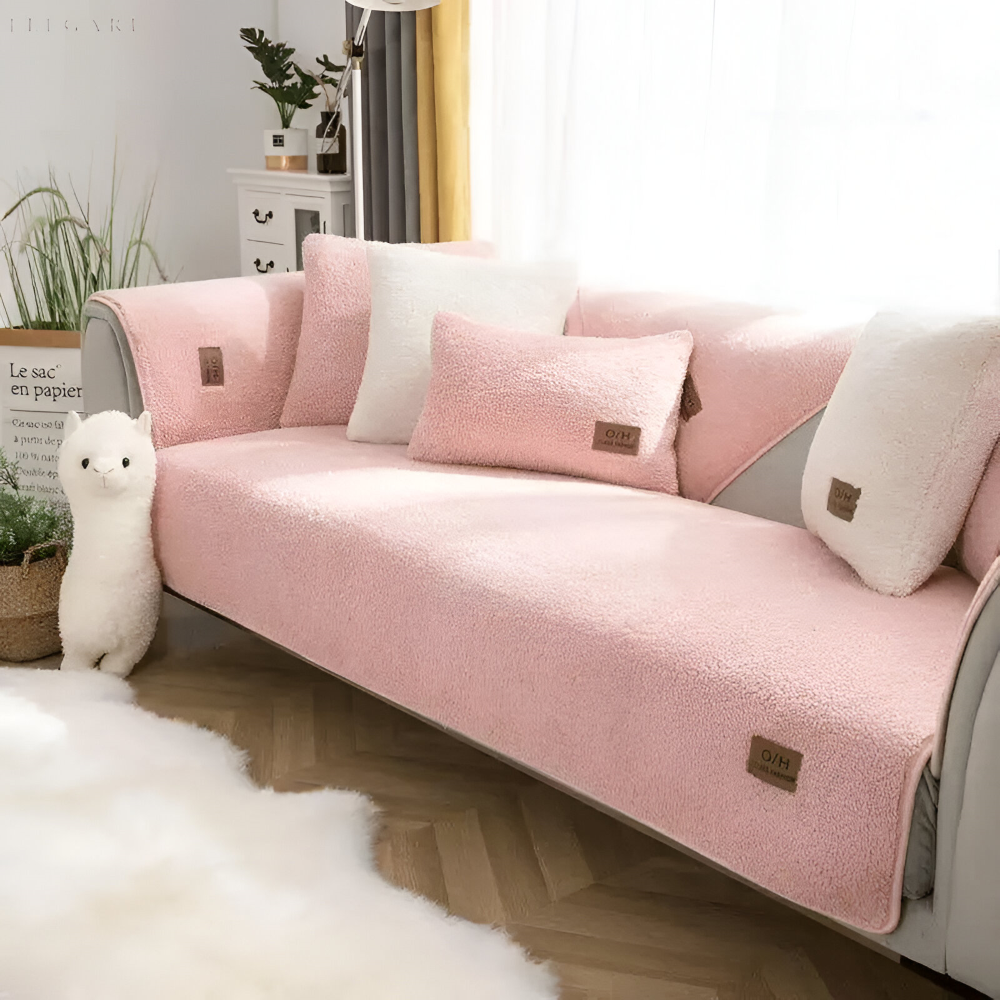 Premium Plüsch Sofabezug Rutschfest - Weicher Polyester Couchbezug