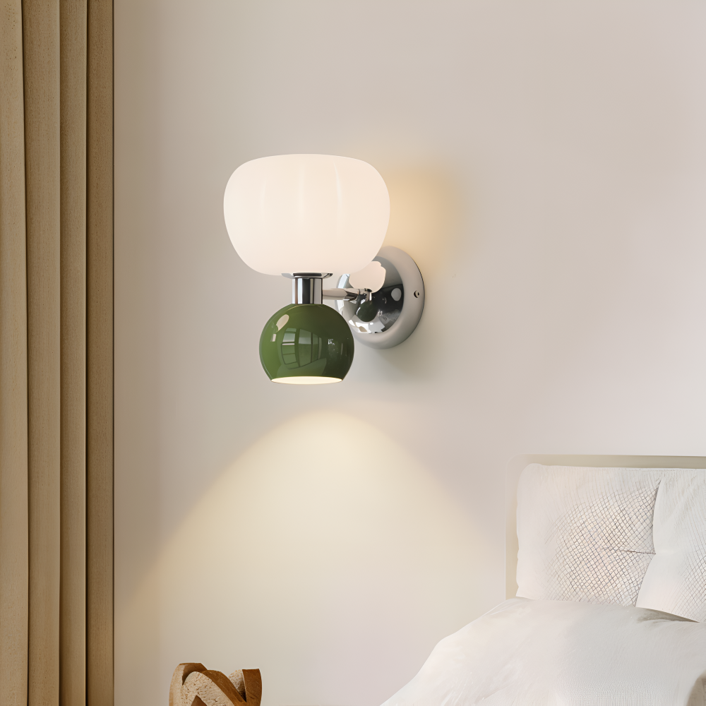 Pumpk Wandleuchte - Creme Kürbis Wandlampe - Wandlampe Design für Schlafzimmer - Minimalistische Wandleuchten LED