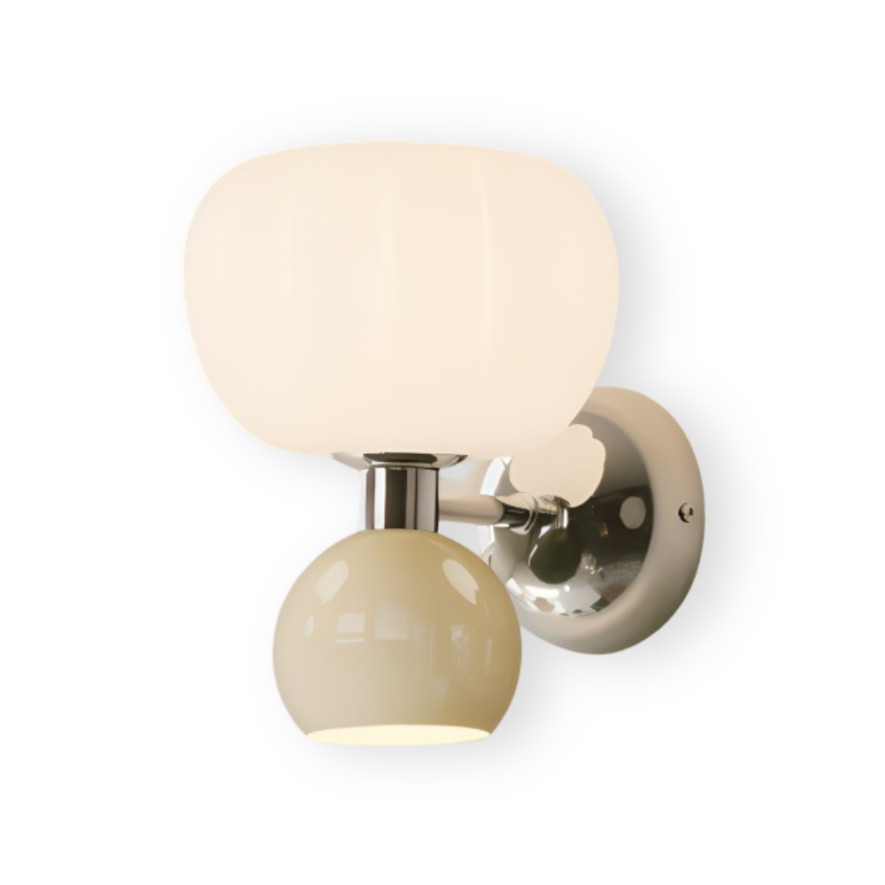Pumpk Wandleuchte - Creme Kürbis Wandlampe - Wandlampe Design für Schlafzimmer - Minimalistische Wandleuchten LED