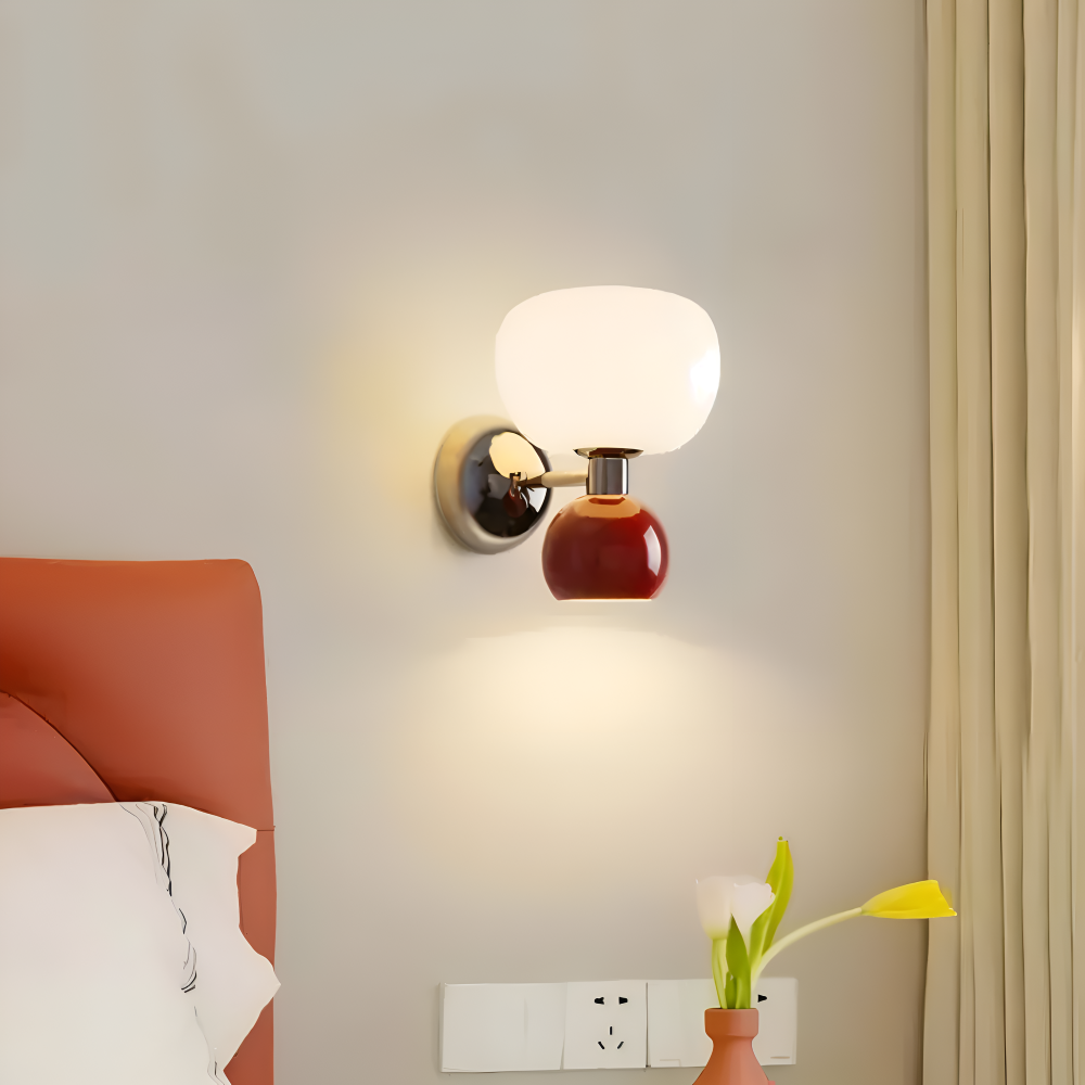 Pumpk Wandleuchte - Creme Kürbis Wandlampe - Wandlampe Design für Schlafzimmer - Minimalistische Wandleuchten LED