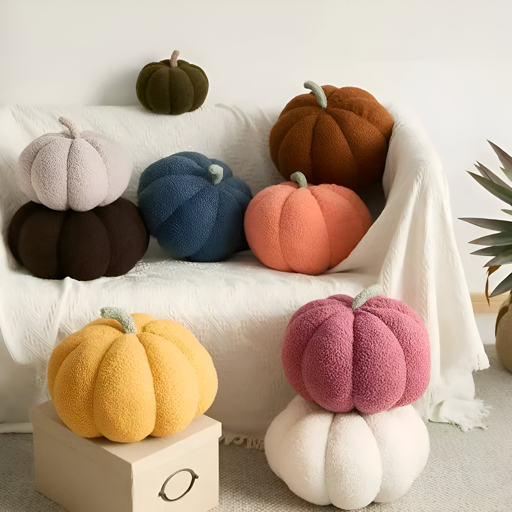 Pumpkin Cush - Texturiertes Kürbis Plüsch Kissen