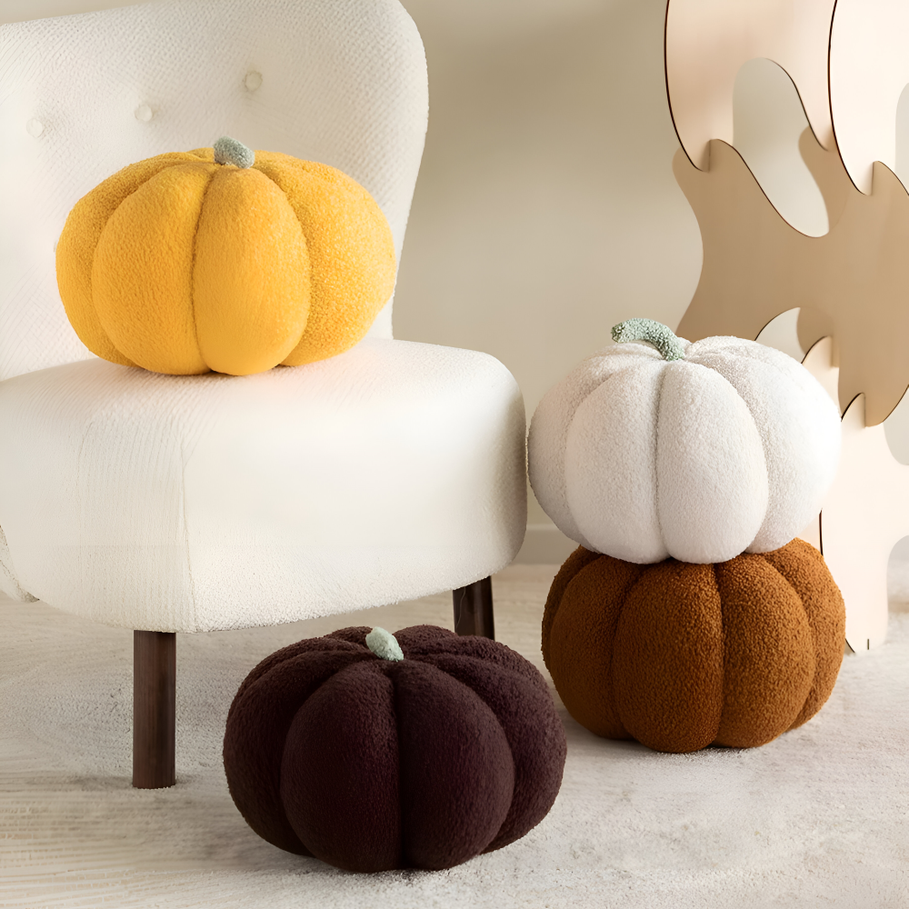 Pumpkin Cush - Texturiertes Kürbis Plüsch Kissen