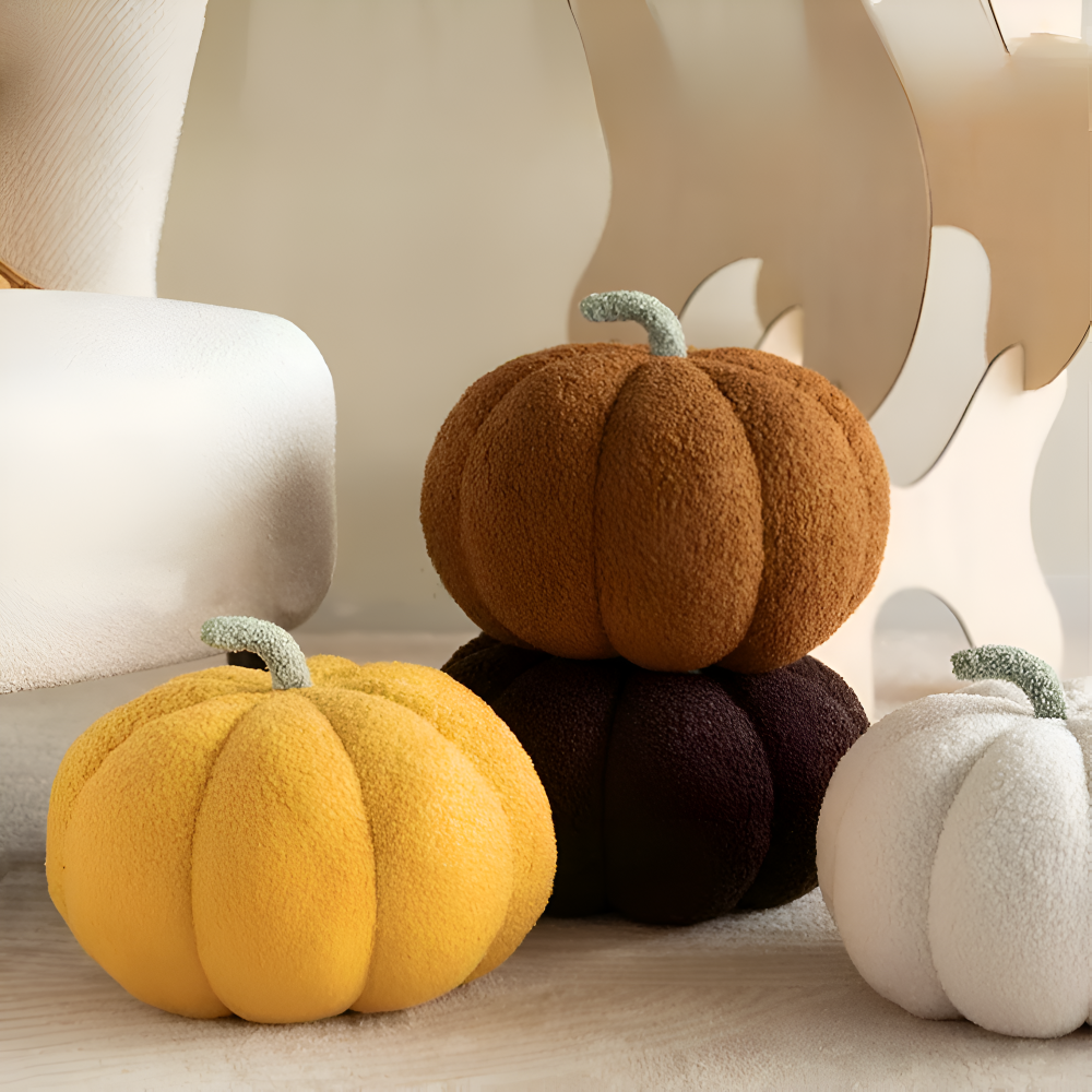 Pumpkin Cush - Texturiertes Kürbis Plüsch Kissen