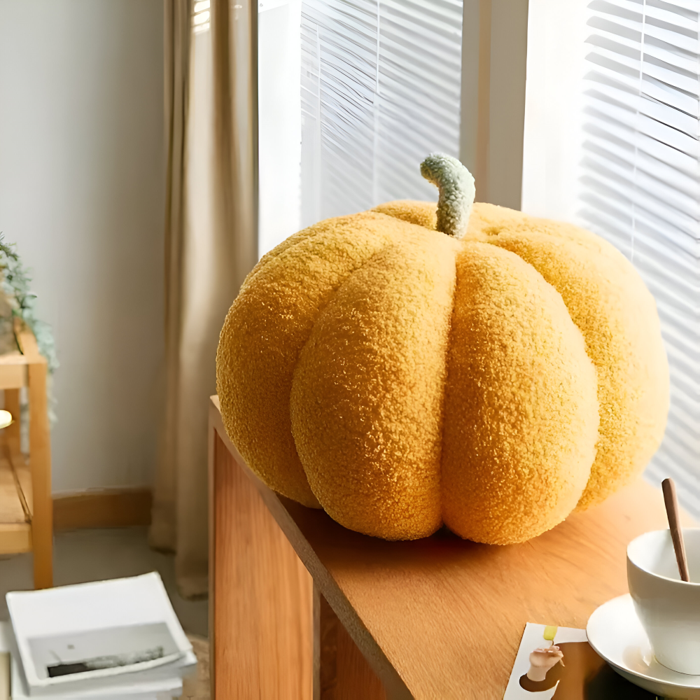 Pumpkin Cush - Texturiertes Kürbis Plüsch Kissen