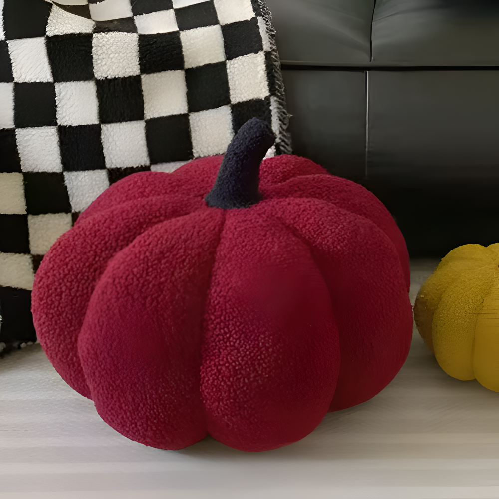 Pumpkin Cush - Texturiertes Kürbis Plüsch Kissen