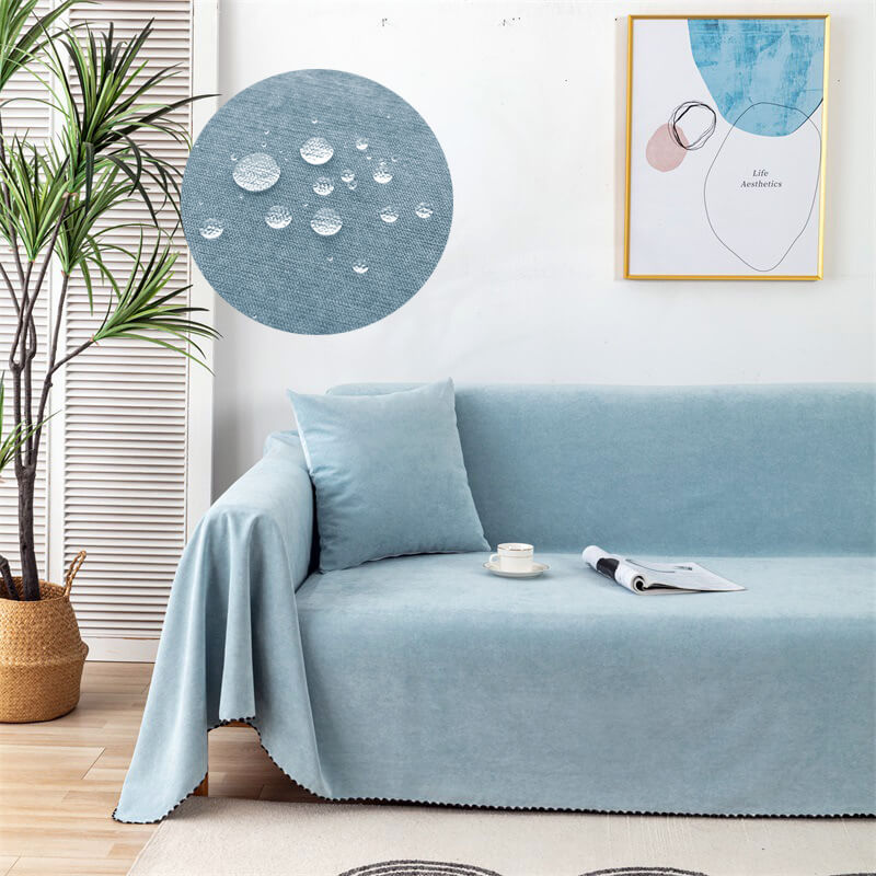 Raffinierter Sofaüberwurf 180x130 cm – Schmutzabweisender Dunkelblauer Cord für die Couch 10