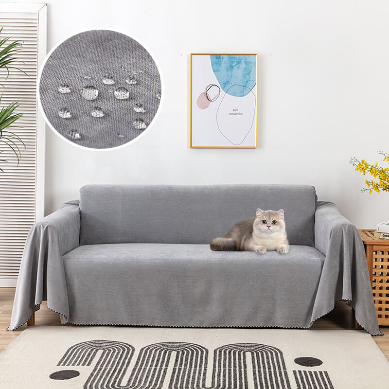 Raffinierter Sofaüberwurf 180x130 cm – Schmutzabweisender Dunkelblauer Cord für die Couch 11