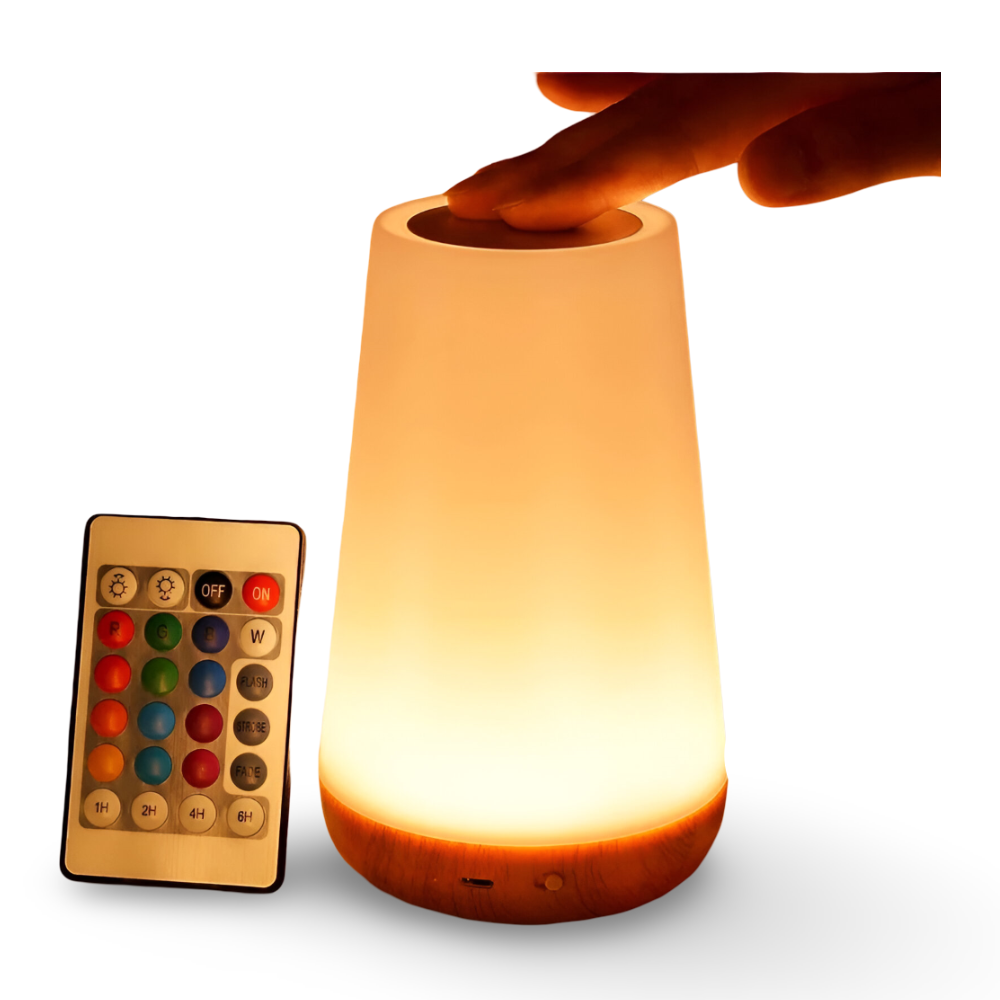 Wiederaufladbare RGB LED Tischlampe mit Fernbedienung - 13 Farben Wechselnde Kabellose Tischlampe