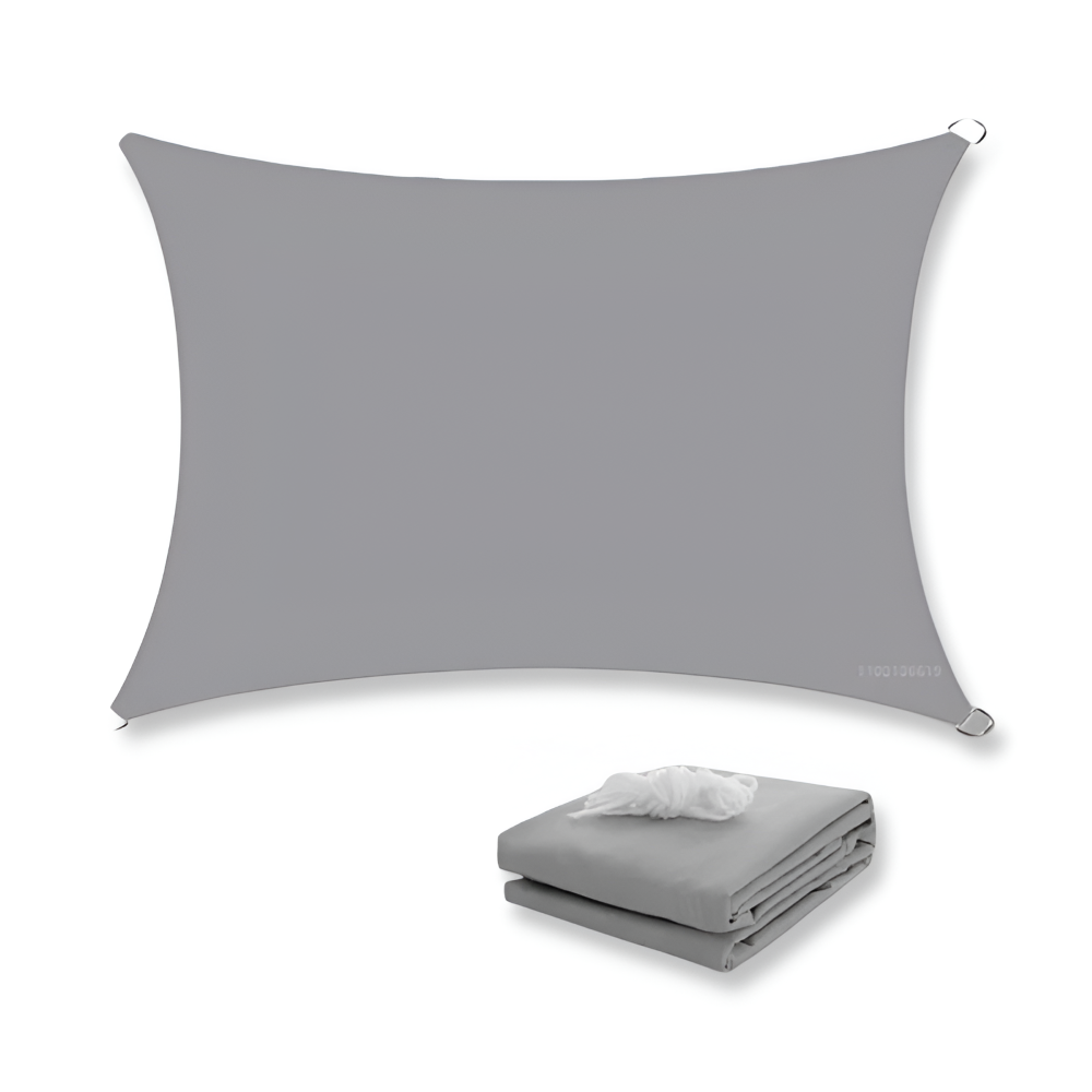 Rechteckiges 300D Polyester Sonnensegel – Wasserdicht & UV-Beständig - 180 g/m², Grau/Beige