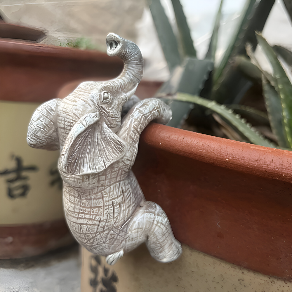 Harz Elefant Topf Hänger - Blumentopf Kleiderbügel Elefant - Hängende Elefanten Dekoration